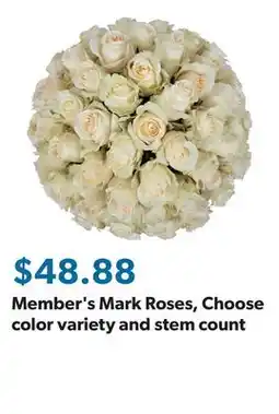 Sam's Club Member's Mark Roses, Choose color variety and stem count offer