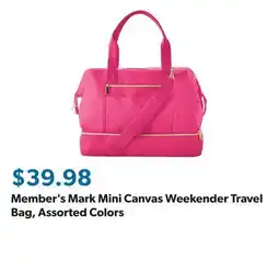 Sam's Club Member's Mark Mini Canvas Weekender Travel Bag, Assorted Colors offer