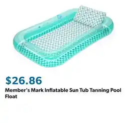 Sam's Club Member's Mark Inflatable Sun Tub Tanning Pool Float offer
