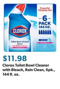 Sam's Club Clorox Toilet Bowl Cleaner with Bleach, Rain Clean, 6pk., 144 fl. oz offer