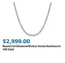 Sam's Club Round Cut Diamond Riviera Tennis Necklace In 14K Gold offer