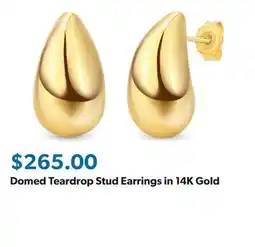 Sam's Club Domed Teardrop Stud Earrings in 14K Gold offer