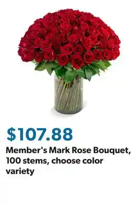 Sam's Club Member's Mark Rose Bouquet, 100 stems, choose color variety offer