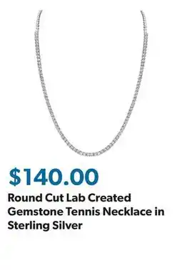 Sam's Club Round Cut Lab Created Gemstone Tennis Necklace in Sterling Silver offer