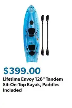 Sam's Club Lifetime Envoy 126 Tandem Sit-On-Top Kayak, Paddles Included offer