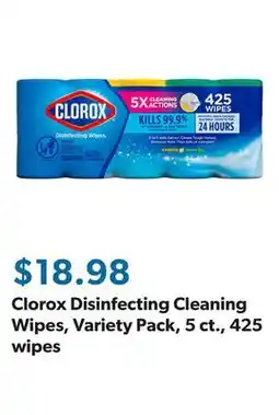 Sam's Club Clorox Disinfecting Cleaning Wipes, Variety Pack, 5 ct., 425 wipes offer