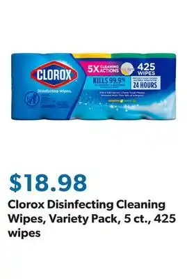 Sam's Club Clorox Disinfecting Cleaning Wipes, Variety Pack, 5 ct., 425 wipes offer