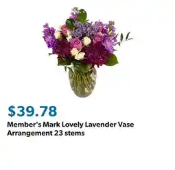 Sam's Club Member's Mark Lovely Lavender Vase Arrangement 23 stems offer