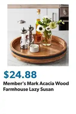 Sam's Club Member's Mark Acacia Wood Farmhouse Lazy Susan offer