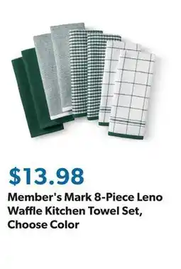 Sam's Club Member's Mark 8-Piece Leno Waffle Kitchen Towel Set, Choose Color offer