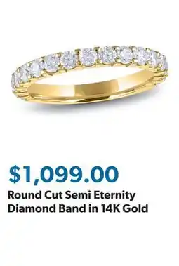 Sam's Club Round Cut Semi Eternity Diamond Band in 14K Gold offer