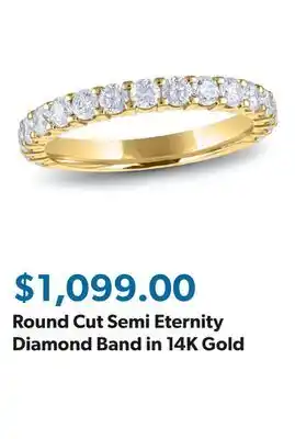 Sam's Club Round Cut Semi Eternity Diamond Band in 14K Gold offer