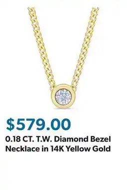 Sam's Club 0.18 CT. T.W. Diamond Bezel Necklace in 14K Yellow Gold offer