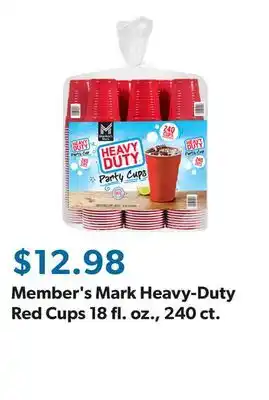 Sam's Club Member's Mark Heavy-Duty Red Cups 18 fl. oz., 240 ct offer