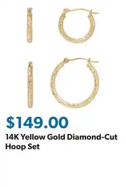 Sam's Club 14K Yellow Gold Diamond-Cut Hoop Set offer