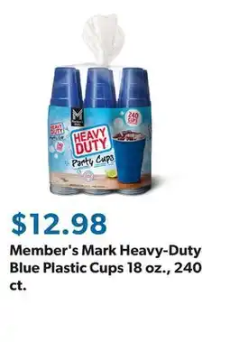 Sam's Club Member's Mark Heavy-Duty Blue Plastic Cups 18 oz., 240 ct offer