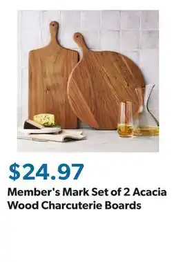 Sam's Club Member's Mark Set of 2 Acacia Wood Charcuterie Boards offer