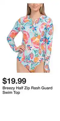 TJ Maxx Breezy Half Zip Rash Guard Swim Top offer