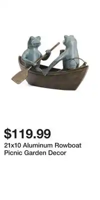 TJ Maxx 21x10 Aluminum Rowboat Picnic Garden Decor offer