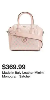 TJ Maxx Made In Italy Leather Minimi Monogram Satchel offer