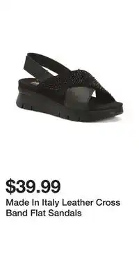 TJ Maxx Made In Italy Leather Cross Band Flat Sandals offer