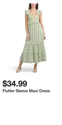 TJ Maxx Flutter Sleeve Maxi Dress offer