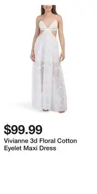 TJ Maxx Vivianne 3d Floral Cotton Eyelet Maxi Dress offer
