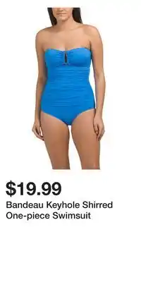 TJ Maxx Bandeau Keyhole Shirred One-piece Swimsuit offer