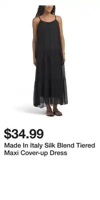 TJ Maxx Made In Italy Silk Blend Tiered Maxi Cover-up Dress offer