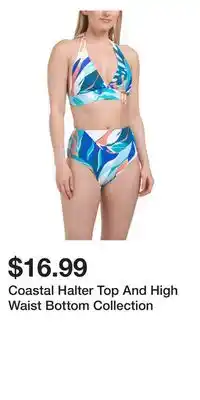 TJ Maxx Coastal Halter Top And High Waist Bottom Collection offer