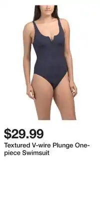 TJ Maxx Textured V-wire Plunge One-piece Swimsuit offer