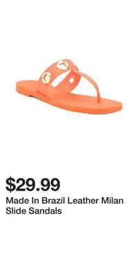 TJ Maxx Made In Brazil Leather Milan Slide Sandals offer