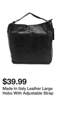 TJ Maxx Made In Italy Leather Large Hobo With Adjustable Strap offer