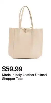 TJ Maxx Made In Italy Leather Unlined Shopper Tote offer
