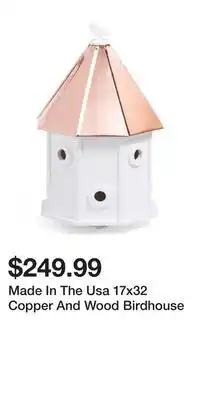 TJ Maxx Made In The Usa 17x32 Copper And Wood Birdhouse offer