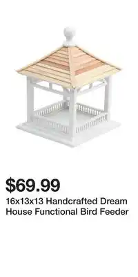 TJ Maxx 16x13x13 Handcrafted Dream House Functional Bird Feeder offer