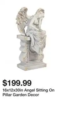 TJ Maxx 16x12x30in Angel Sitting On Pillar Garden Decor offer