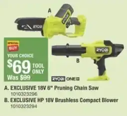 The Home Depot Pruning chain saw offer