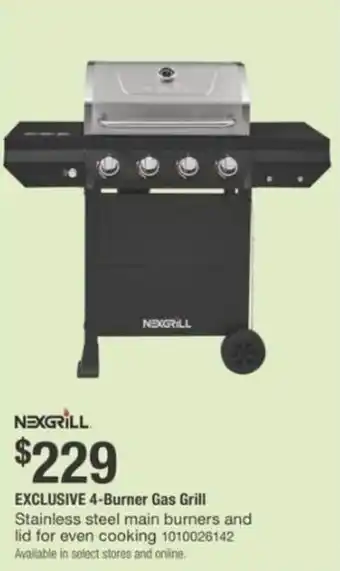 The Home Depot Nexgrill 4-burner gas grill offer