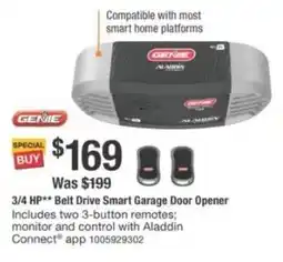 The Home Depot Belt drive smart garage door opener offer