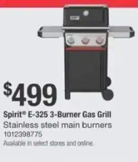 The Home Depot Spirit E-325 3-burner gas grill offer