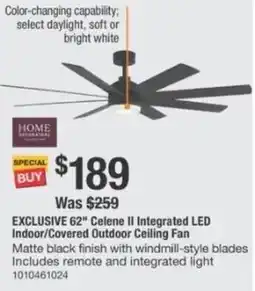 The Home Depot Celene ii integrated led indoor/covered outdoor ceiling fan offer