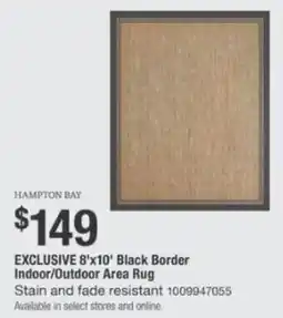 The Home Depot Black border indoor/outdoor area rug offer