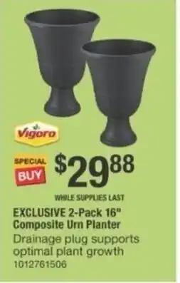 The Home Depot Composite urn planter offer
