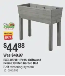 The Home Depot Driftwood resin elevated garden bed offer