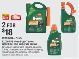The Home Depot Weed-B-gon" lawn weed killer plus crabgrass control offer