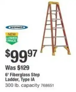 The Home Depot Werner Fiberglass Step Ladder, Type IA offer