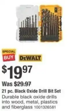 The Home Depot DeWalt Black Oxide Drill Bit Set offer