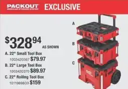 The Home Depot Large tool box offer