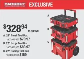 The Home Depot Large tool box offer